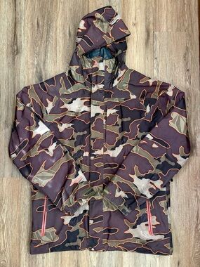 Volcom Gore-Tex Snowboarding Jacket Men’s L Brown/Green Camouflage Winter Active